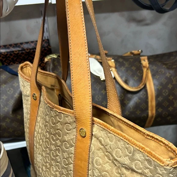 ❤️Sold❤️Celine Macadam suede leather embossed Tote Bag - Picture 4 of 8